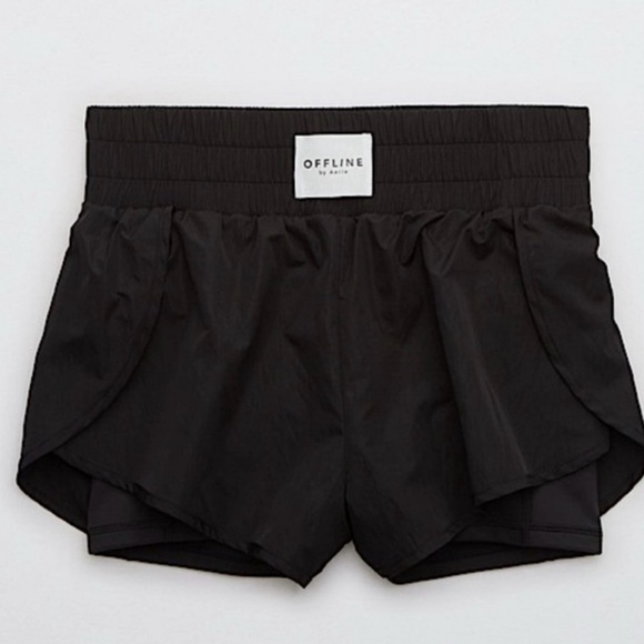 Offline By Aerie Black The Hugger Shorts High Waist Lined Pockets Size XL NWT - Picture 9 of 9